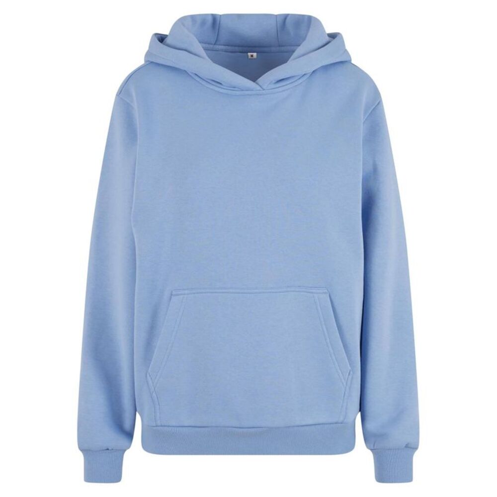 Build Your Brand Womens/Ladies Fluffy Hoodie / Powder Blue